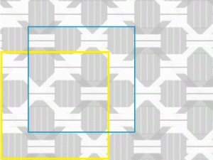 8×6の図
黄枠内は1単位(4×4) X2ベース
青枠はX1ベースの時
