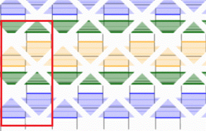 8×6の図
赤枠内は1単位(2×4)